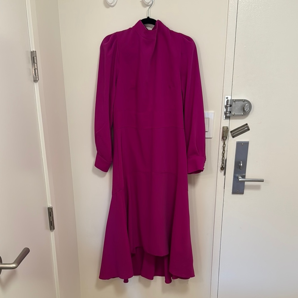 Pink Long Sleeve Mock Neck Gown
